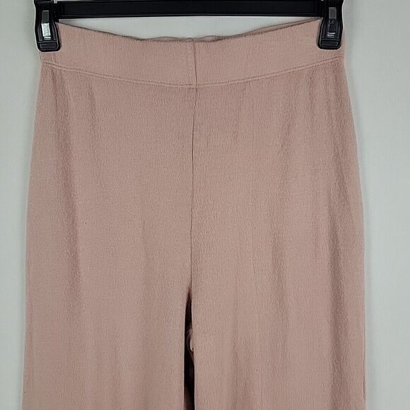 Reformation Cirrus Stretch Knit Pants Womens Size Medium Wide Leg Mid Rise Relax - Picture 3 of 8